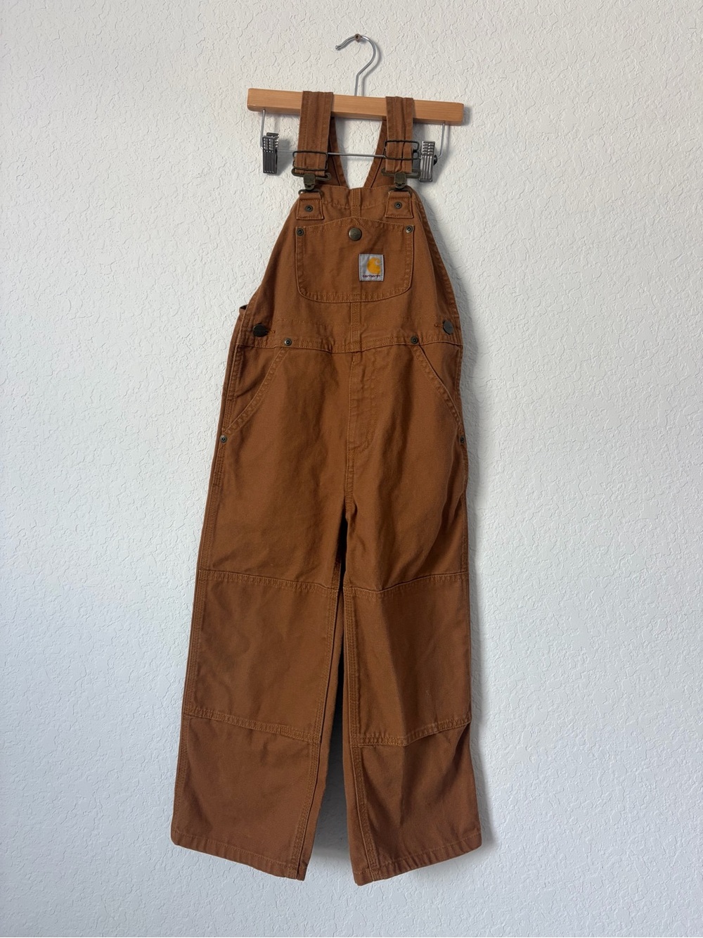 Kids 5T Carhartt Brown Canvas Utility Overalls